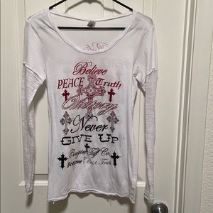 Cowgirl Tuff raglan sleeve Believe Top